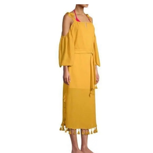 Red Carter Lightweight Jasmine Belted Maxi Dress with Tassels - Picture 2 of 10